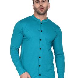 Blisstone Mandarin Collar Long Sleeves Cotton Shirt-image-9