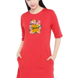 Moda Rapido Print T-shirt Dress-image-91
