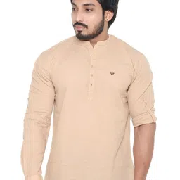 Twist99 Mandarin Collar Roll-Up Sleeves Cotton Casual Shirt-image-44