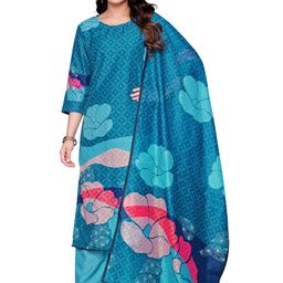 PARVOTSAV Blue Cotton Blend Kurta Sets-image-3