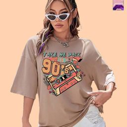 Dreambe Women 2 Printed V-Neck Extended Sleeves T-shirt-picture-14