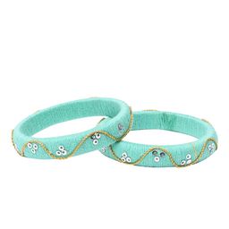 Asthetika Kids Set Of 2 Taara with Golden Thread Bangles image 2