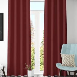 Galaxy Home Decor Maroon Set of 2 Black Out Long Door Curtain-image-70