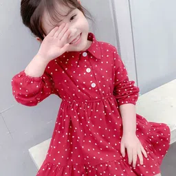 YK Polka Dot Print Shirt Dress-11