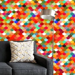 ArtzFolio Printed UV-Resistant Anti-Bacterial Colorful Shapes Peel & Stick Wallpaper-image-27