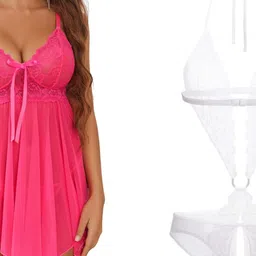 GuSo Shopee Women Multicoloured Net Baby Dolls-image-73