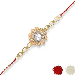 MEIRA JEWELLERY 3-Pcs Rakhi With Roli Chawal & Greeting Card-image-98