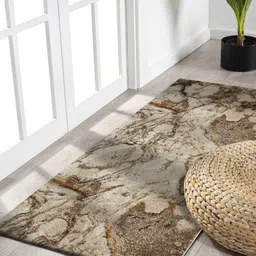 OBSESSIONS Brown & Beige Abstract Printed Bedside Runner-13