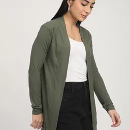 R&B Striped Long Sleeves Open Front Shrug image 5