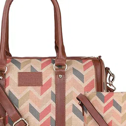 THE CLOWNFISH Printed Oversized Structured Shoulder Bag with Tasselled image 5