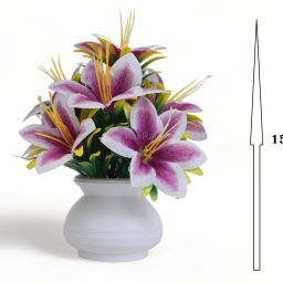 kanraj Multicolor Lily Artificial Flower with Pot image 3
