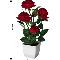 ZONEZER Red 1 Pieces Tulip Artificial Flower With Pot image 2