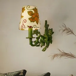 Fos Lighting Green & Brown Printed Aluminium Square Shaped Wall Lamp-image-40