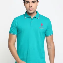 Masculino Latino Men Bio Finish Solid Polo Collar Cotton T-shirt-image-89