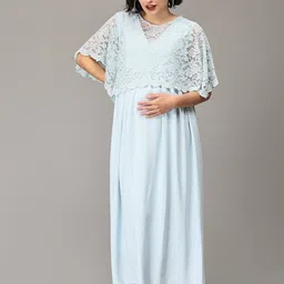 The Mom Store Flared Sleeve Lace Maternity Maxi Dress-picture-14