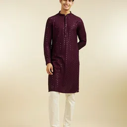 Diwas by Manyavar Men Embroidered Sequinned Kurta-image-57