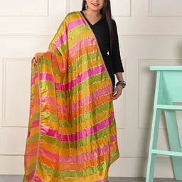 Apratim Women Striped Dupatta with Gotta Patti-picture-54