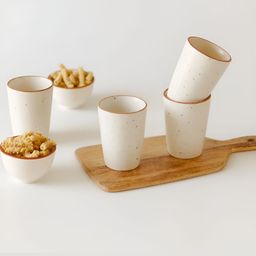 AMALAFIEE CERAMICS Cream-Coloured 2 Pieces Ceramic Dishwasher & Microwave Safe Mugs 300ml-35