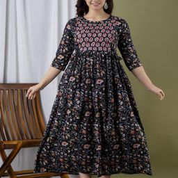 Nevisha Style Women Floral Printed Thread Work Floral Maternity Anarkali Kurta-image-98