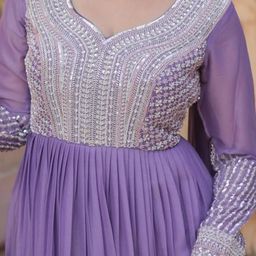 Tilton Georgette Beads Sequins Embroidered Flared Gown With Heavy Dupatta image 5