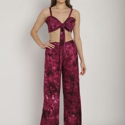 Blissence Self Design V Neck Swimwear Cover Up Set-image-97