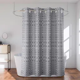 Kuber Industries Grey 6 Pieces Geometric PrintedShower Curtains-image-39