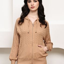 NoBarr Women Self Design Hooded Sweatshirt-image-85