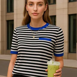CORSICA Women Striped Pockets T-shirt-picture-34