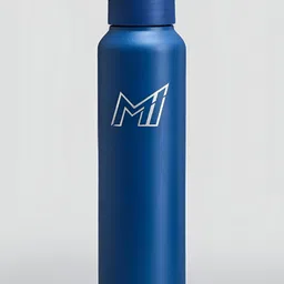 BOLDFIT Blue & White Single Stainless Steel Printed Single Wall Vacuum Water Bottle-16