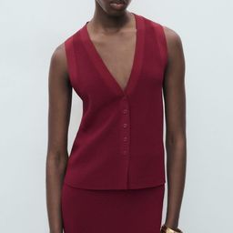 MANGO Knitted V-Neck Cardigan-picture-38