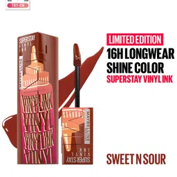 Maybelline New York Superstay Vinyl Ink Long Wear Shine Lip Color 4.2g - Sweet n Sour-0