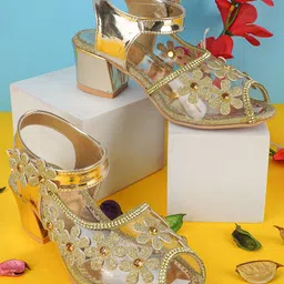 BAESD Girls Embellished Party Block Mules-23