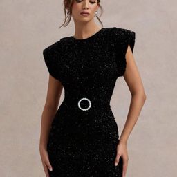 ADDYVERO Women Embellished Belted Bodycon Dress-image-28
