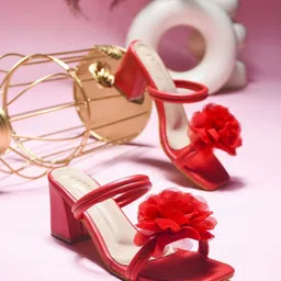 JM Looks Embellished Party Block Sandals-image-78