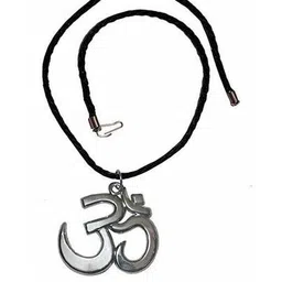 RAVIOUR LIFESTYLE OM Shaped Silver Plated Pendant-image-7
