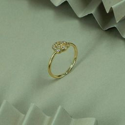 ARTKLIM Gold-Plated American Diamond Studded Adjustable Finger Ring-48