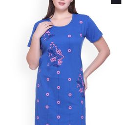 TRUDO Pack Of 2 Printed Pure Cotton Oversized Lounge T-Shirts-image-57