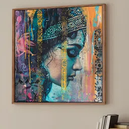 Art Street Blue & Pink Abstract Canvas Wall Paintings-45