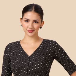Studio Shringaar Printed Cotton Stretchable Saree Blouse-27