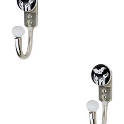 IndianShelf 2 Piece Bird Printed Ceramic & Zinc Ceramic Wall Hooks-image-88