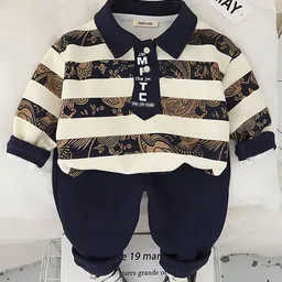 INCLUD Boys Stripes Polo T-Shirt With Joggers Pure Cotton Clothing Set-picture-47