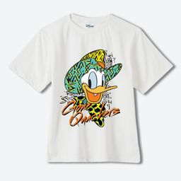 YK Disney Boys Donald Duck Graphic Printed Round Neck Cotton Oversized T-shirt-image-74
