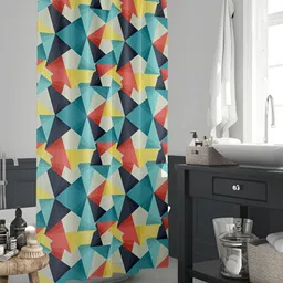 ArtzFolio White & Yellow Printed WaterProof Shower Curtain-image-94