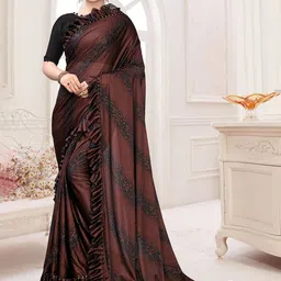 Moda Rapido Geometric Printed Ruffles Saree-image-33
