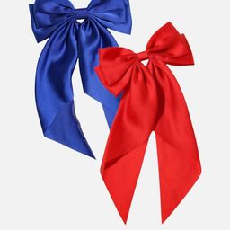 Rovlina Women Set of 2 Satin Hair Bow Clips-picture-22