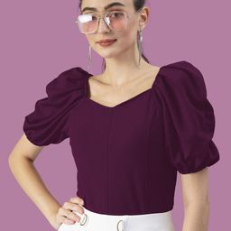 Dream Beauty Fashion Women Sweetheart Neck Puff Sleeve Top-picture-9