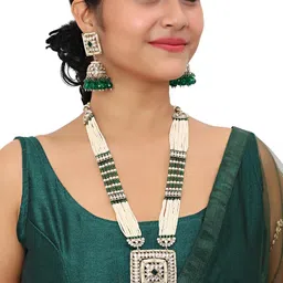 VATSALYA creation Gold-Plated Artificial Stones Alloy Jewellery Set-16