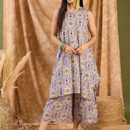 InWeave Women Floral Printed Regular Pure Cotton Kurta with Palazzos-image-17