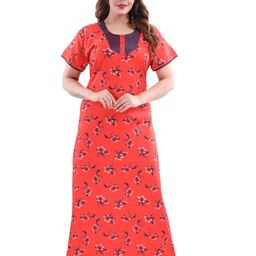 LIFE-TALE Women Red Satin Nightdress-image-56