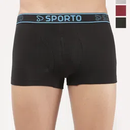 Sporto by Macho Men Pack Of 4 Combed Cotton ShortTrunk Sprto_M1022-B1-G1-M1-Olv1-S-picture-13
